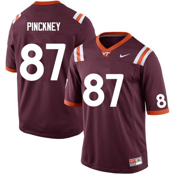 Men #87 Jacoby Pinckney Virginia Tech Hokies College Football Jerseys Sale-Maroon